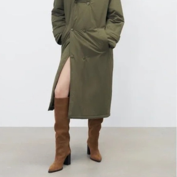 Zara Split Suede Heeled Boots Blogger’s Fav SZ 6 or 26 EU - Picture 11 of 11